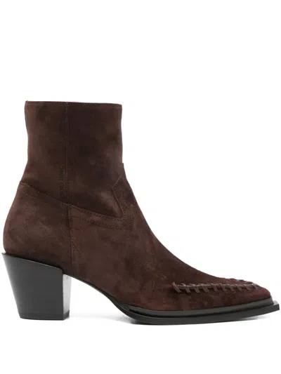 Jimmy Choo 60mm Cece Pointed-toe Boots In Brown