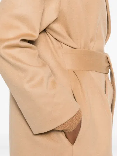 Dondup Belted Lapels Coat In Brown