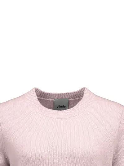 Allude Round-neck Sweater In Pink