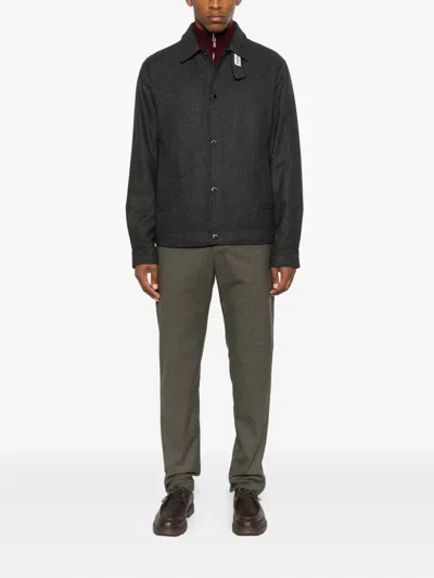 Woolrich Button-fastening Jacket In Gray