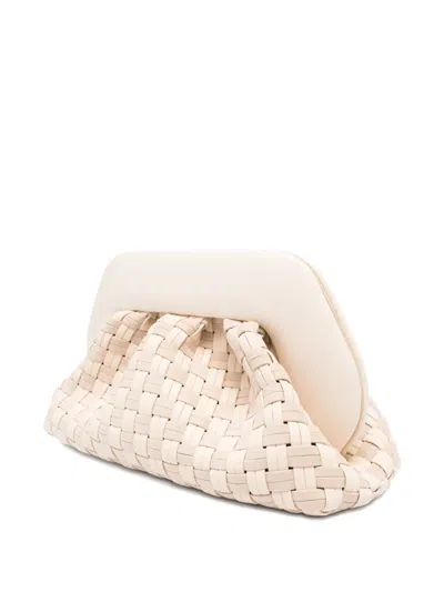 Themoirè Rectangular Suede Clutch Braided Strap In Neutral