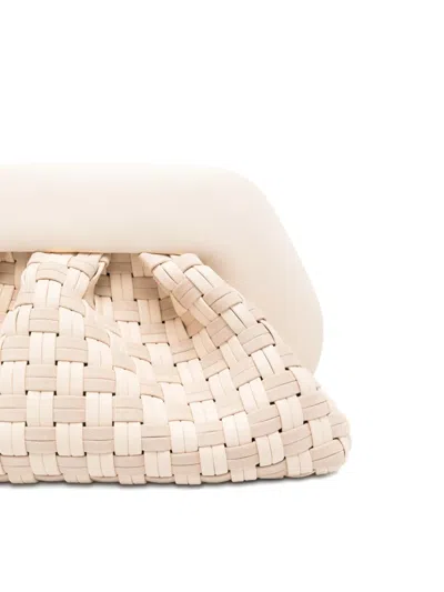Themoirè Rectangular Suede Clutch Braided Strap In Neutral