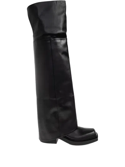 Vic Matie Slouch-leg Square-toe Boots In Black