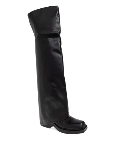Vic Matie Slouch-leg Square-toe Boots In Black