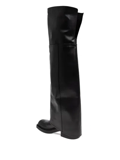 Vic Matie Slouch-leg Square-toe Boots In Black