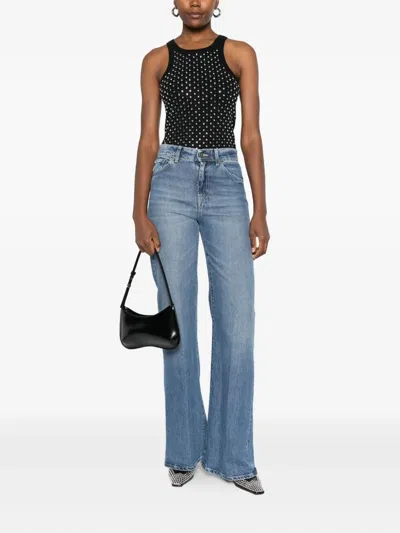 Pinko Fitted Sleeveless Top Featuring Stud Embellishments In Black