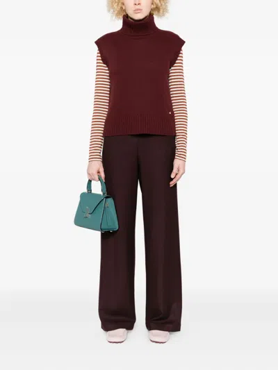 Niū Elastic-waist Palazzo Pants In Red