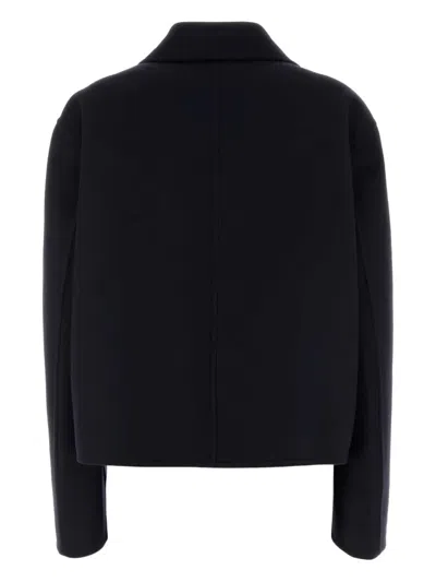 Jil Sander Button-fastening Collared Jacket In Black