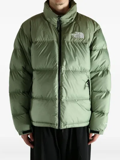 The North Face Retro Nuptse 1996 Bark Mist Down Jacket In Green