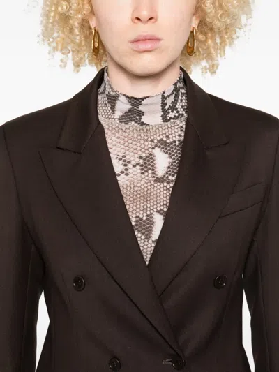 P.a.r.o.s.h P. A.r. O.s. H. Double Breasted Jacket In Brown