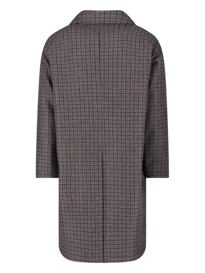 Tagliatore Houndstooth Pattern Jacket With Structured Collar And Flap Pockets In Brown