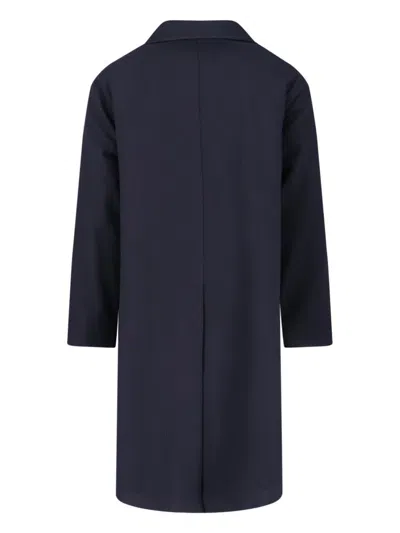 Tagliatore Blue Jacket With Classic Collar And Concealed Button Placket In Blue