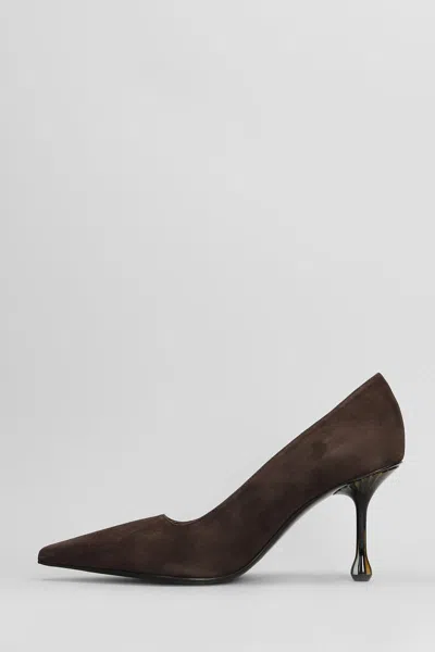 Jimmy Choo Ixia Pointed Toe Suede Pumps In Brown