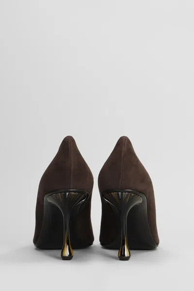 Jimmy Choo Ixia Pointed Toe Suede Pumps In Brown