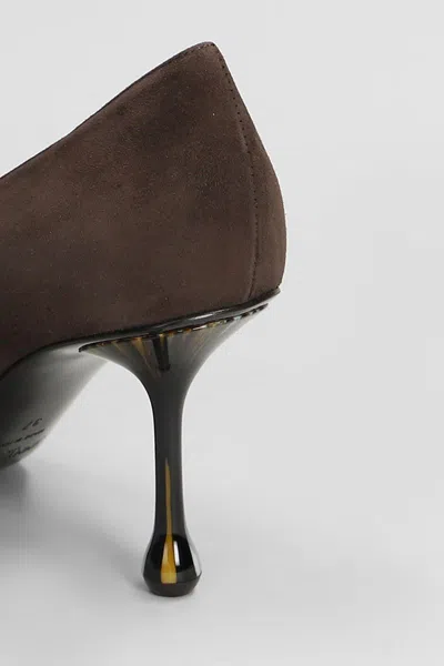 Jimmy Choo Ixia Pointed Toe Suede Pumps In Brown