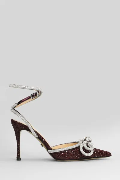 Mach&mach Red Pumps With Glitter And Crystal Accents In Multi