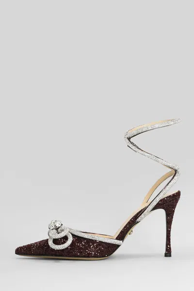 Mach&mach Red Pumps With Glitter And Crystal Accents In Multi