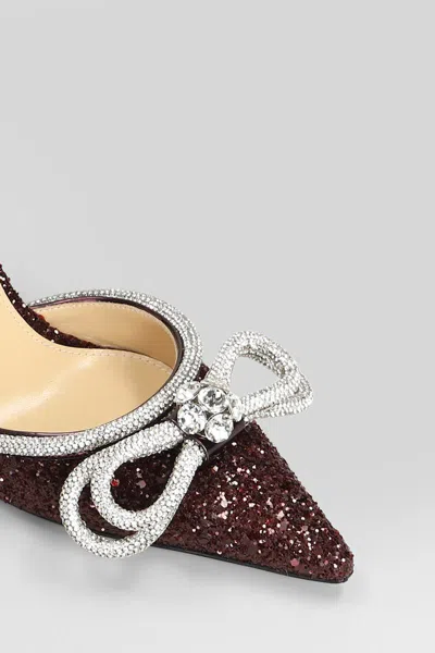 Mach&mach Red Pumps With Glitter And Crystal Accents In Multi