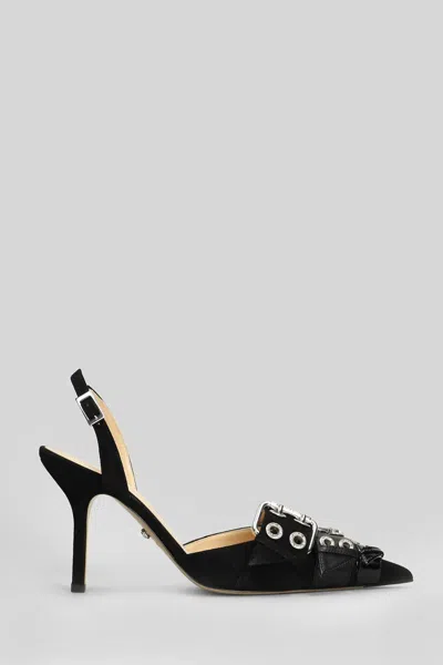 Mach&mach 100mm Buckle-detail Pointed-toe Pumps In Black
