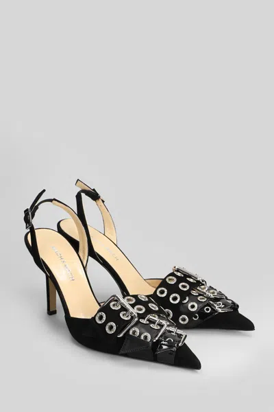 Mach&mach 100mm Buckle-detail Pointed-toe Pumps In Black