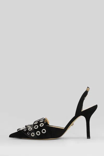 Mach&mach 100mm Buckle-detail Pointed-toe Pumps In Black