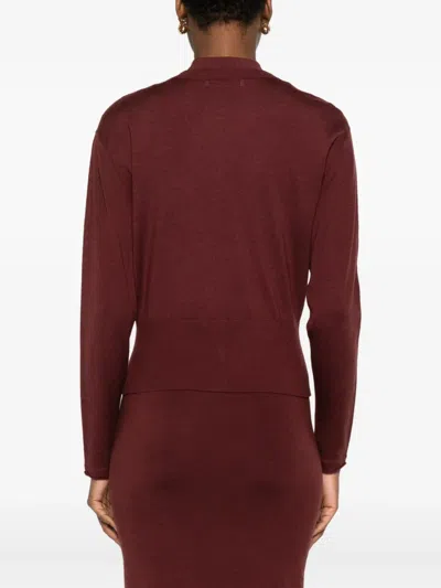 Dorothee Schumacher Virgin Merino-silk V-neck Cardigan In Brown