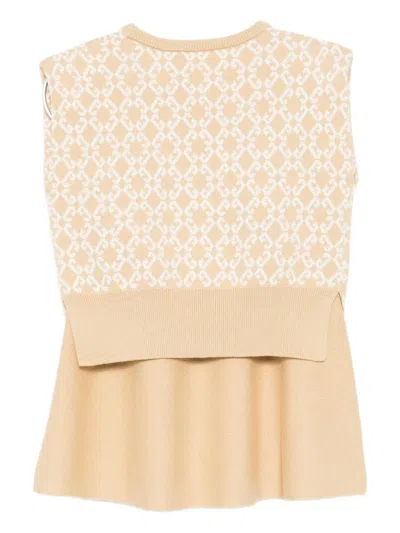 Givenchy Intarsia-knit Skirt Set In Brown