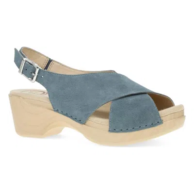 Dansko Women's Sloane Sandal In Denim Suede In Blue