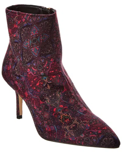 L'agence Aimee Velvet Bootie In Red