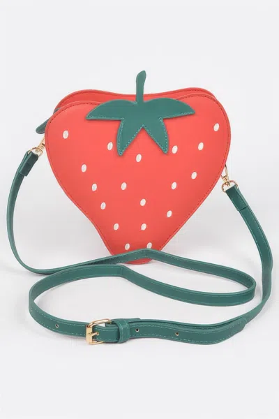 Fashnzfab Faux Suede Strawberry Novelty Bag In Red