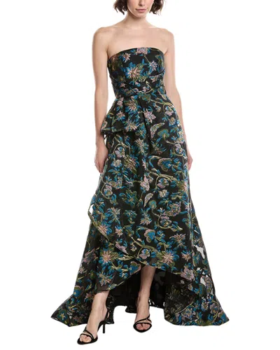 Theia Alice Jacquard Gown In Multi