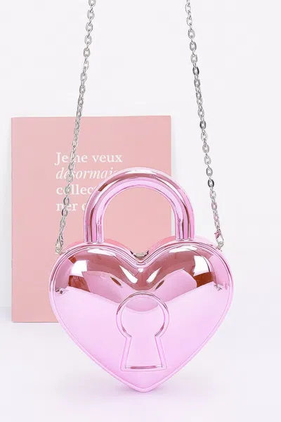Fashnzfab Metallic Acrylic Bag In Pink