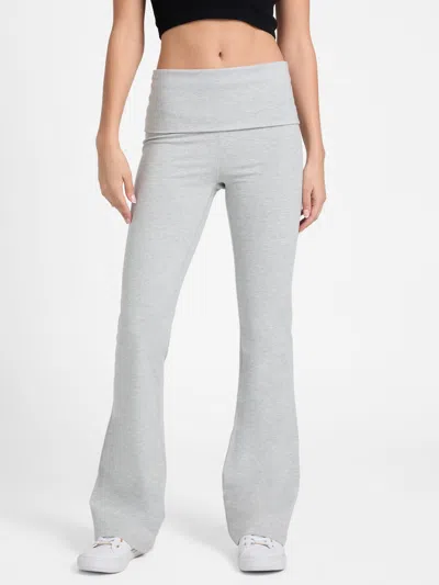 Guess Factory Veronica Foldover Flare Leggings In Black