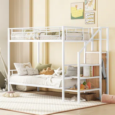 Streamdale Furniture Streamdale Twin Bunk Bed With Ladder, Storage, And Wardrobe