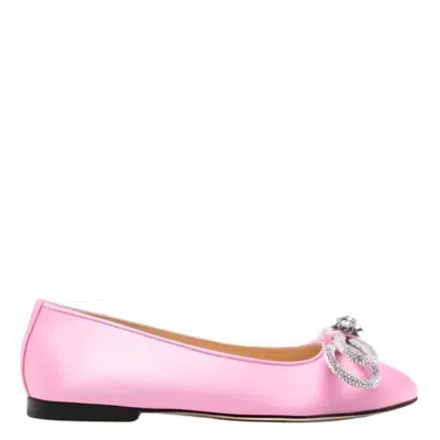 Mach&mach Double Bow Ballerina Flats In Pink