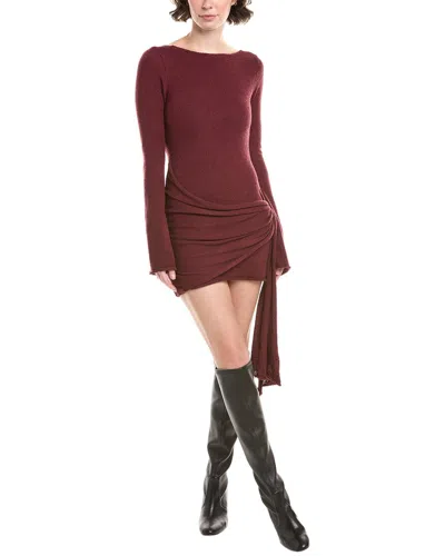 Jl Luxe Draped Panel Boucle Mini Dress In Red