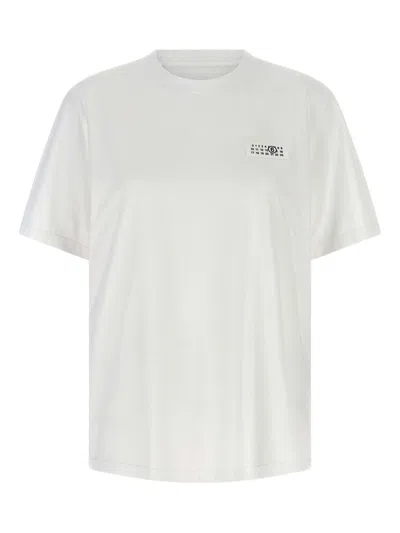 Mm6 Maison Margiela Mm6 By Maison Margiela Relaxed-fit Cotton T-shirt With Subtle Logo Detail In White