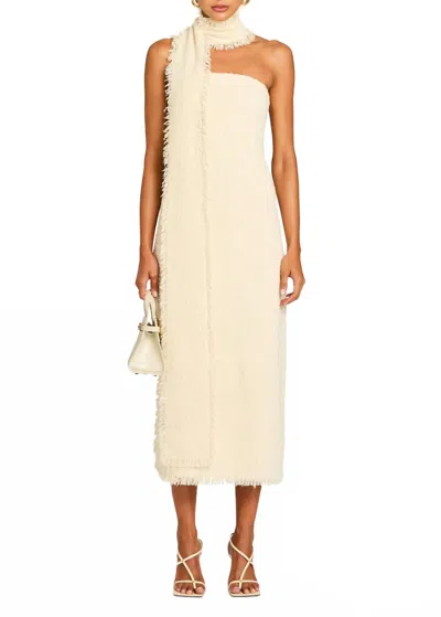 Ser.o.ya Lott Boucle Midi Dress In Eggshell In White