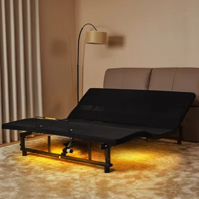Streamdale Furniture Streamdale Adjustable King Bed Base With Incline, Quiet Motor, Usb Ports, Nightlight