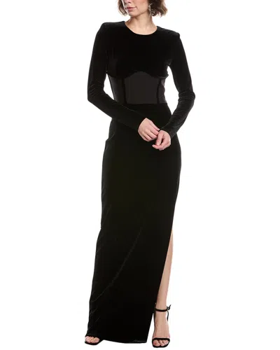Black Halo Gulliana Velvet Gown In Black
