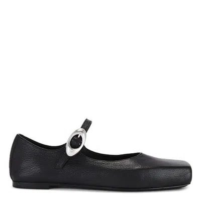 Alexander Wang T T By Alexander Wang Billie Mary Jane Leather Flats In Black
