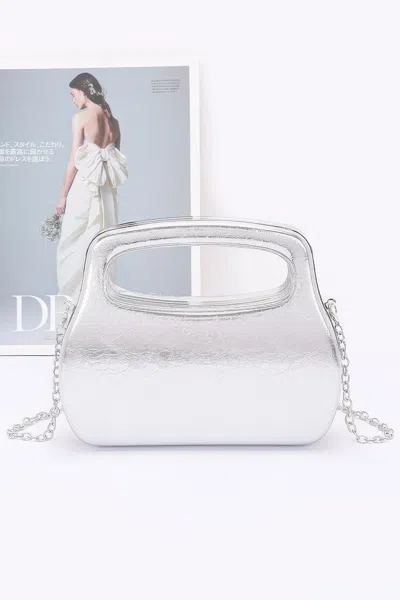 Fashnzfab Metallic Case Bag In Silver