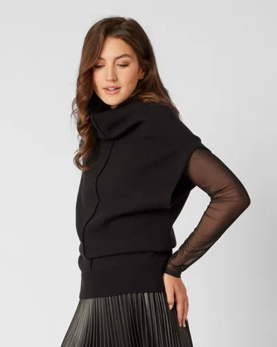 Adrienne Landau Calcite Sleeveless Sweater In Black