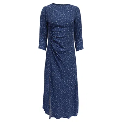 Reformation Freda Midi Dress In Blue Viscose In Blue