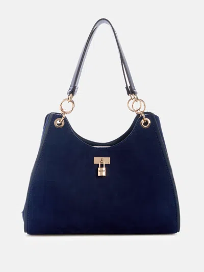 Guess Factory Kaline Faux-suede Satchel In Multi