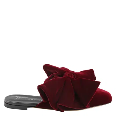 Giuseppe Zanotti Savarin Suede Bow Flat Mules In Multi