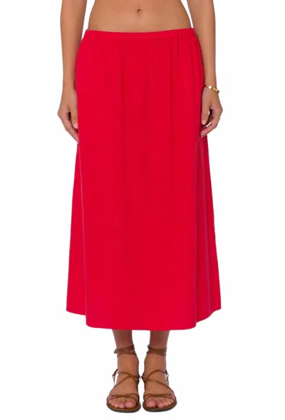Velvet Heart Filona Midi Skirt In Red In Red