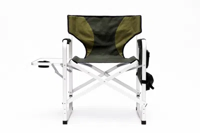 Hivvago Padded Folding Indoor And Outdoor Chair With Side Table And Storage Pockets - Green In Multi
