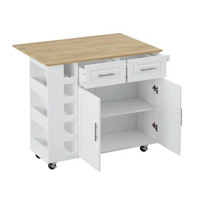 Hivvago Multi-functional Kitchen Island Cart With Cabinet, Drawers, Spice Rack, Towel Holder, Wine Rack, And In Multi