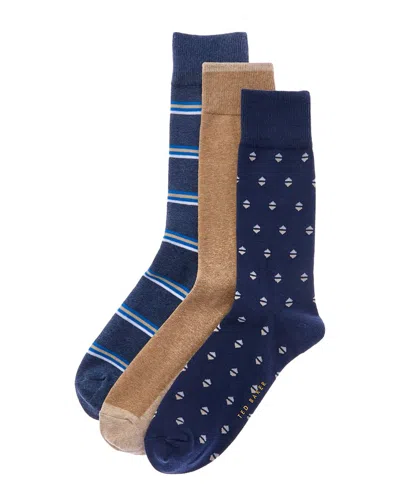 Ted Baker 3pk Crew Socks In Multi